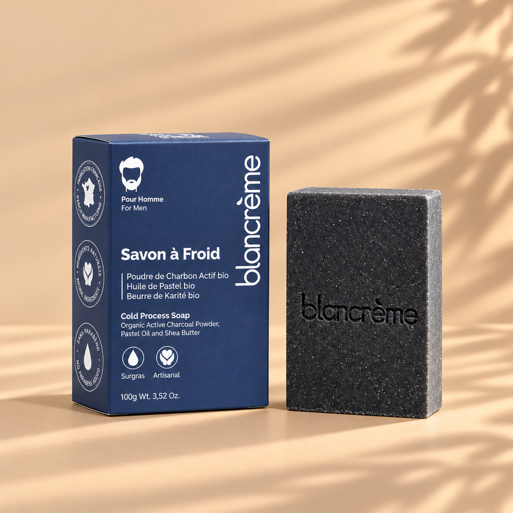 Savon solide surgras Charbon – Saponification à froid