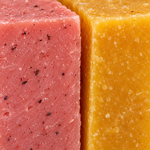 Cracker de 4 mini savons artisanaux Fraise & Pêche