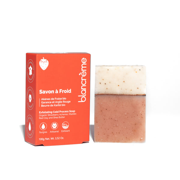 Savon solide surgras Fraise – Saponification à froid