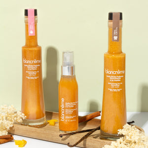 Huile sèche pailletée nourrissante - Pêche